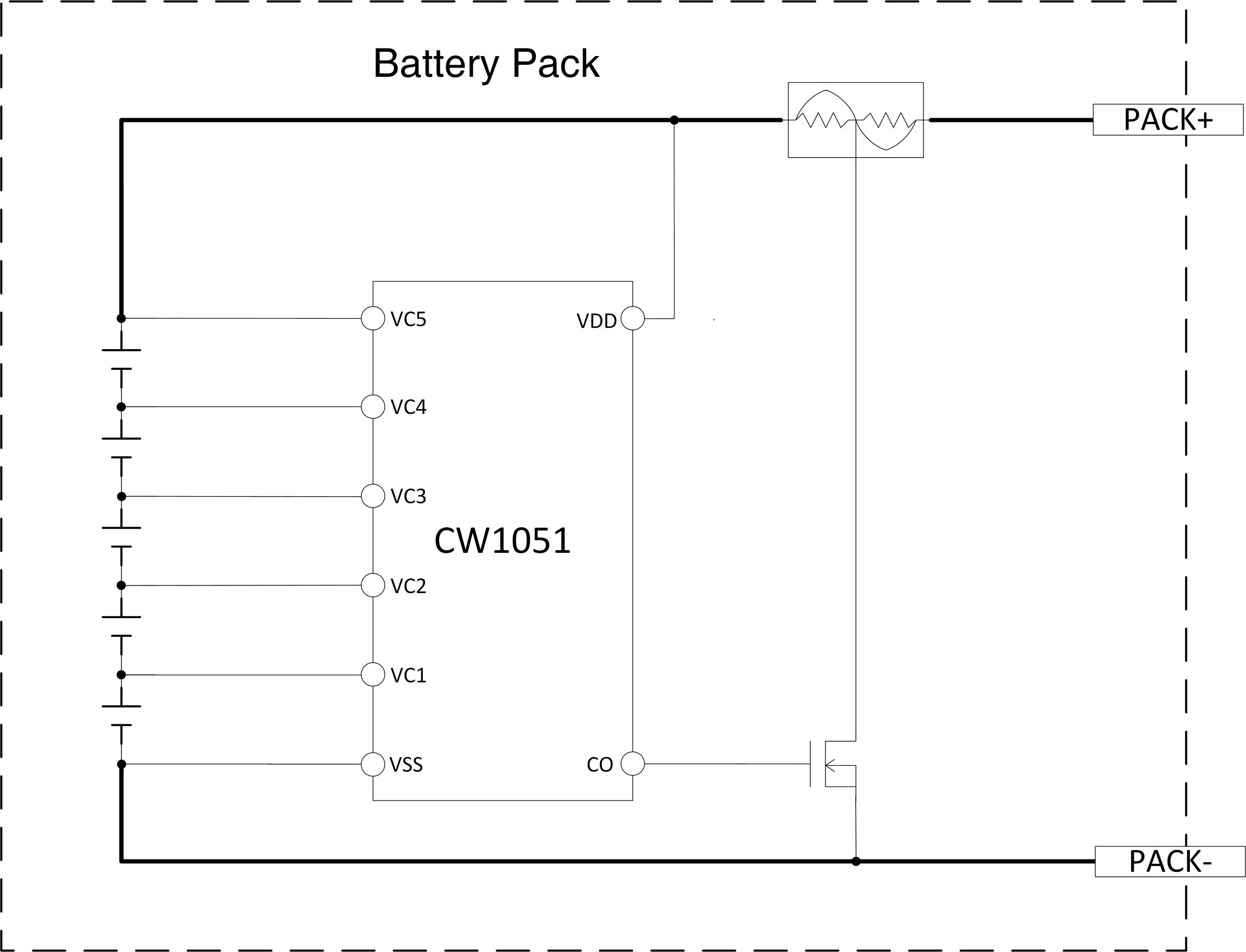 CW1051 3-5节电池二级保护芯片