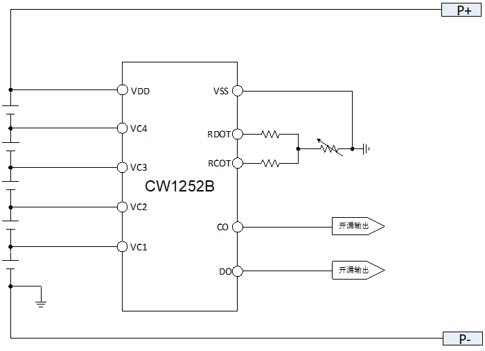 CW1252B Over Temperature Protection Supported 5 Cells 2nd Protection IC